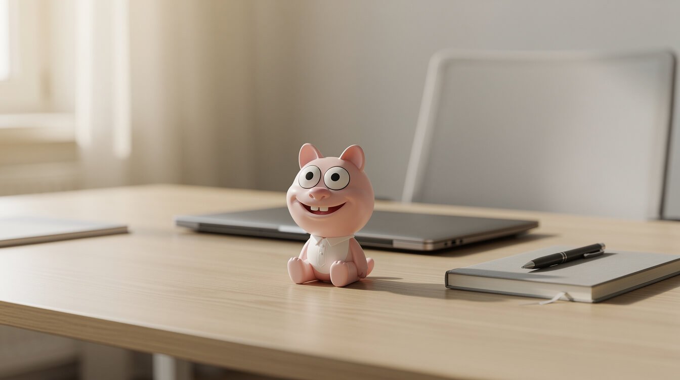 A funny novelty gift on an office desk that survives past the party